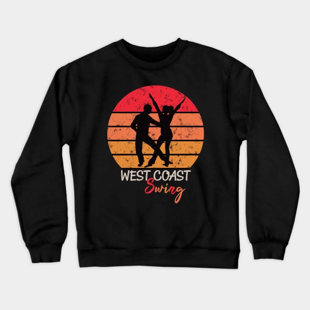 west coast swing wcs sunset design Crewneck Sweatshirt by echopark12